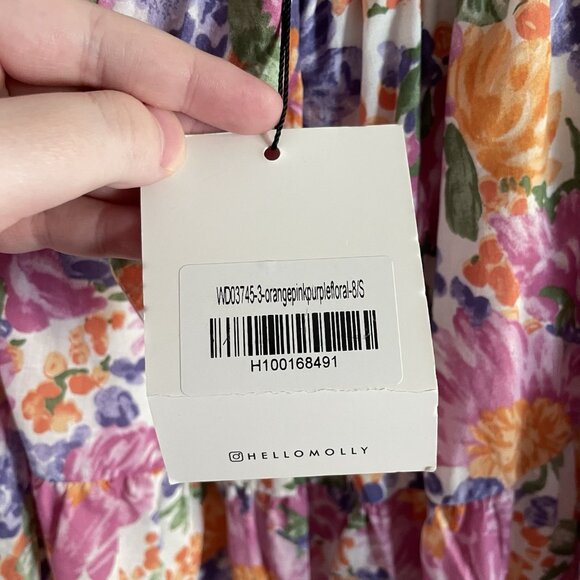 Hello Molly Women 4 Colorful Floral Swoon Over You Tiered Halter Mini Dress NWT - Picture 12 of 15